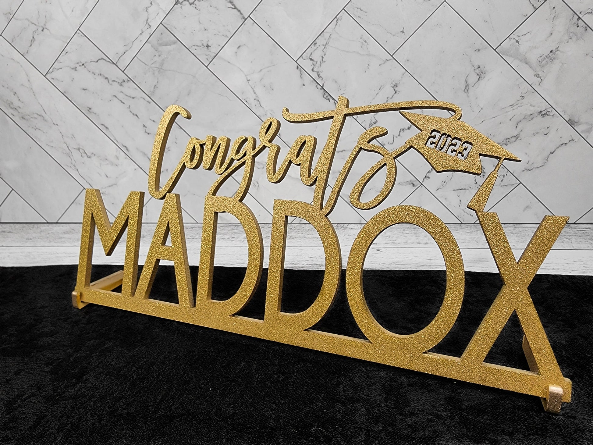 Custom Graduation Name Sign, Table Decor 2024 Congrats Grad Sign, Class of 2024, Graduation Party Centerpiece, Senior Year Photo Prop