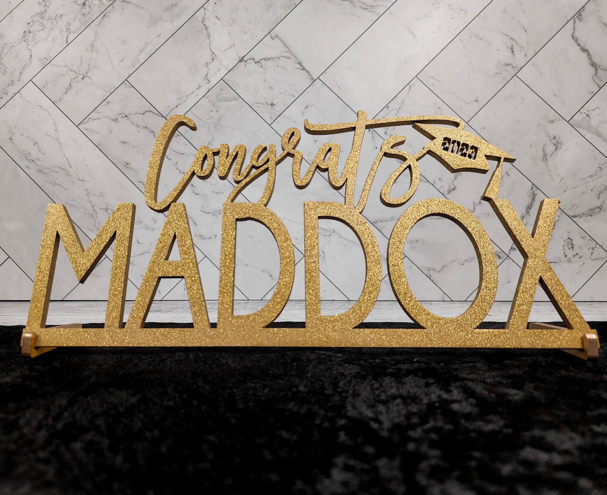 Custom Graduation Name Sign, Table Decor 2024 Congrats Grad Sign, Class of 2024, Graduation Party Centerpiece, Senior Year Photo Prop