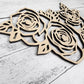 Wood Floral Rose Cut out, Flower shapes with leaves, Wooden floral pattern for signs, flowery blanks for crafts, unfinished DIY, sign making