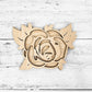 Wood Flower Rose Cut out with petals, Flower shapes, Wooden floral pattern for signs, flowery blanks for crafts, unfinished DIY, sign making