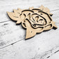 Wood Flower Rose Cut out with petals, Flower shapes, Wooden floral pattern for signs, flowery blanks for crafts, unfinished DIY, sign making