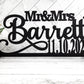 Custom Wedding sign with script Name & date, Personalized Mr & Mrs sign for Head table / Sweetheart Table Decor