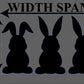 Easter Bunny Trio Wood Shapes, Wooden Rabbit Blank, Unfinished Cut out, Shapes for Crafts DIY Blank, Spring Sign Making, Easter Sign making