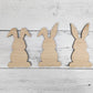 Easter Bunny Trio Wood Shapes, Wooden Rabbit Blank, Unfinished Cut out, Shapes for Crafts DIY Blank, Spring Sign Making, Easter Sign making