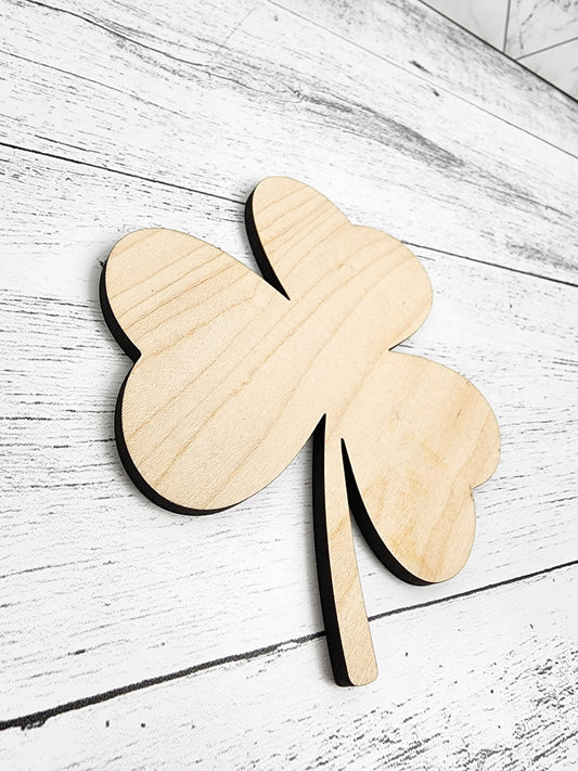 Shamrock Wood Shape 3 leaf Clover, St Patricks Day, March, Spring Decor Sign Making Supplies, Wooden three leaf clover, Unfinished, Quality