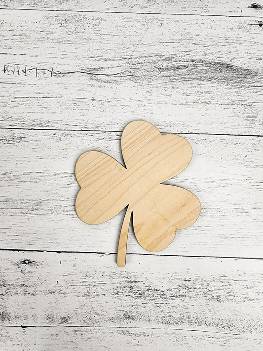 Shamrock Wood Shape 3 leaf Clover, St Patricks Day, March, Spring Decor Sign Making Supplies, Wooden three leaf clover, Unfinished, Quality