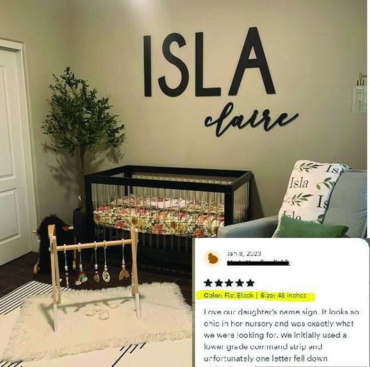 Nursery Wooden Name Sign Decor or other Personalized 2 Word or Name Combo - Includes Custom First & Middle name as pictured