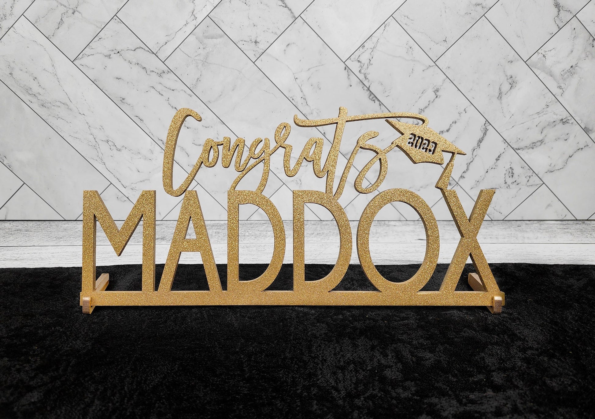 Custom Graduation Name Sign, Table Decor 2024 Congrats Grad Sign, Class of 2024, Graduation Party Centerpiece, Senior Year Photo Prop