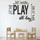 PLAY all day playroom kids sign decor, toy room wall sign wood wall art, recreational room signage, custom wood cut out words & letters
