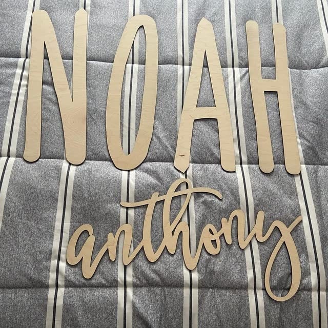 Custom Name Sign, First & Middle Name. Personalized Name Sign, Handwritten Font Personalized Wood Name Sign. Wooden Name Childrens Name sign