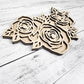 Wood Floral Rose Cut out, Flower shapes with leaves, Wooden floral pattern for signs, flowery blanks for crafts, unfinished DIY, sign making