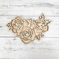 Wood Floral Rose Cut out, Flower shapes with leaves, Wooden floral pattern for signs, flowery blanks for crafts, unfinished DIY, sign making
