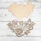Wood Floral Rose Cut out, Flower shapes with leaves, Wooden floral pattern for signs, flowery blanks for crafts, unfinished DIY, sign making