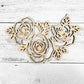 Wood Floral Rose Cut out, Flower shapes with leaves, Wooden floral pattern for signs, flowery blanks for crafts, unfinished DIY, sign making