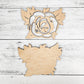 Wood Flower Rose Cut out with petals, Flower shapes, Wooden floral pattern for signs, flowery blanks for crafts, unfinished DIY, sign making