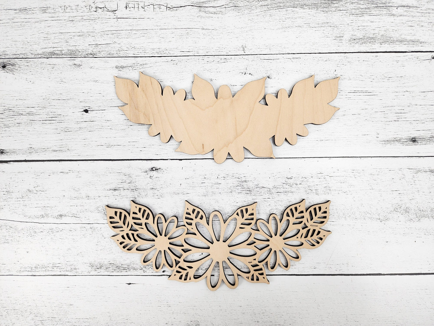 Wood Floral Cut out, Flower shapes, Wooden floral pattern for wood signs, wood flowery cutout, wood blanks shapes for crafts, unfinished DIY