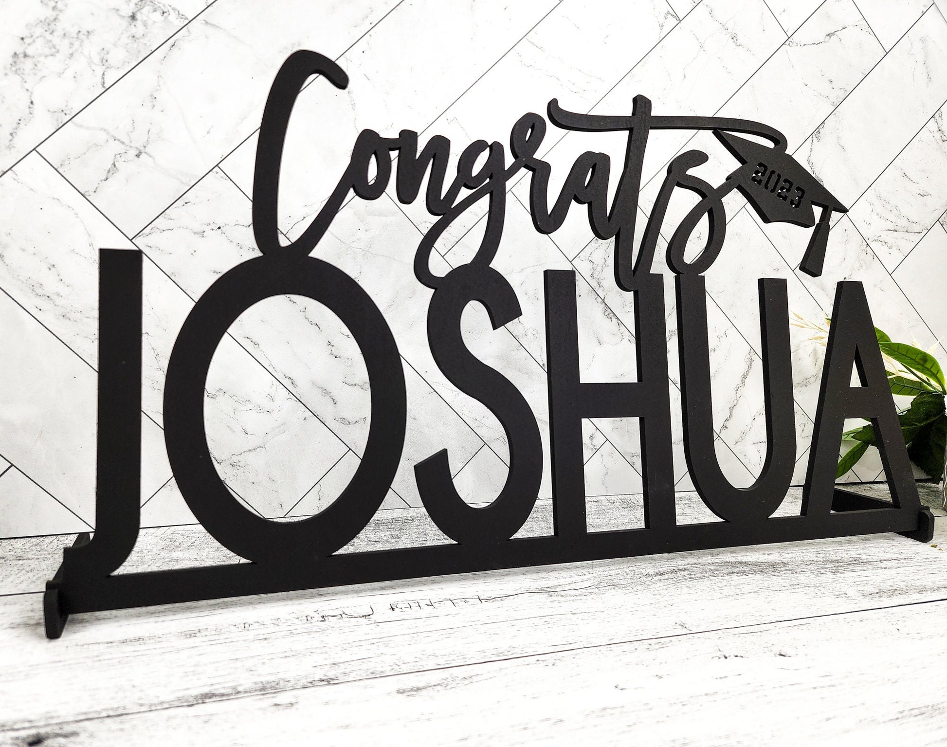 Custom Graduation Name Sign, Table Decor 2024 Congrats Grad Sign, Class of 2024, Graduation Party Centerpiece, Senior Year Photo Prop
