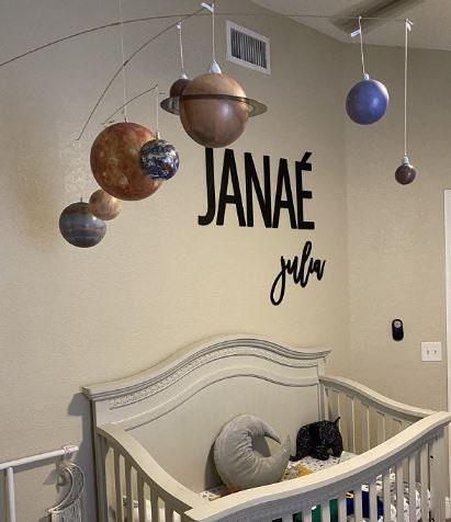 Custom Name Sign, First & Middle Name Nursery Decor - Baby Shower gift