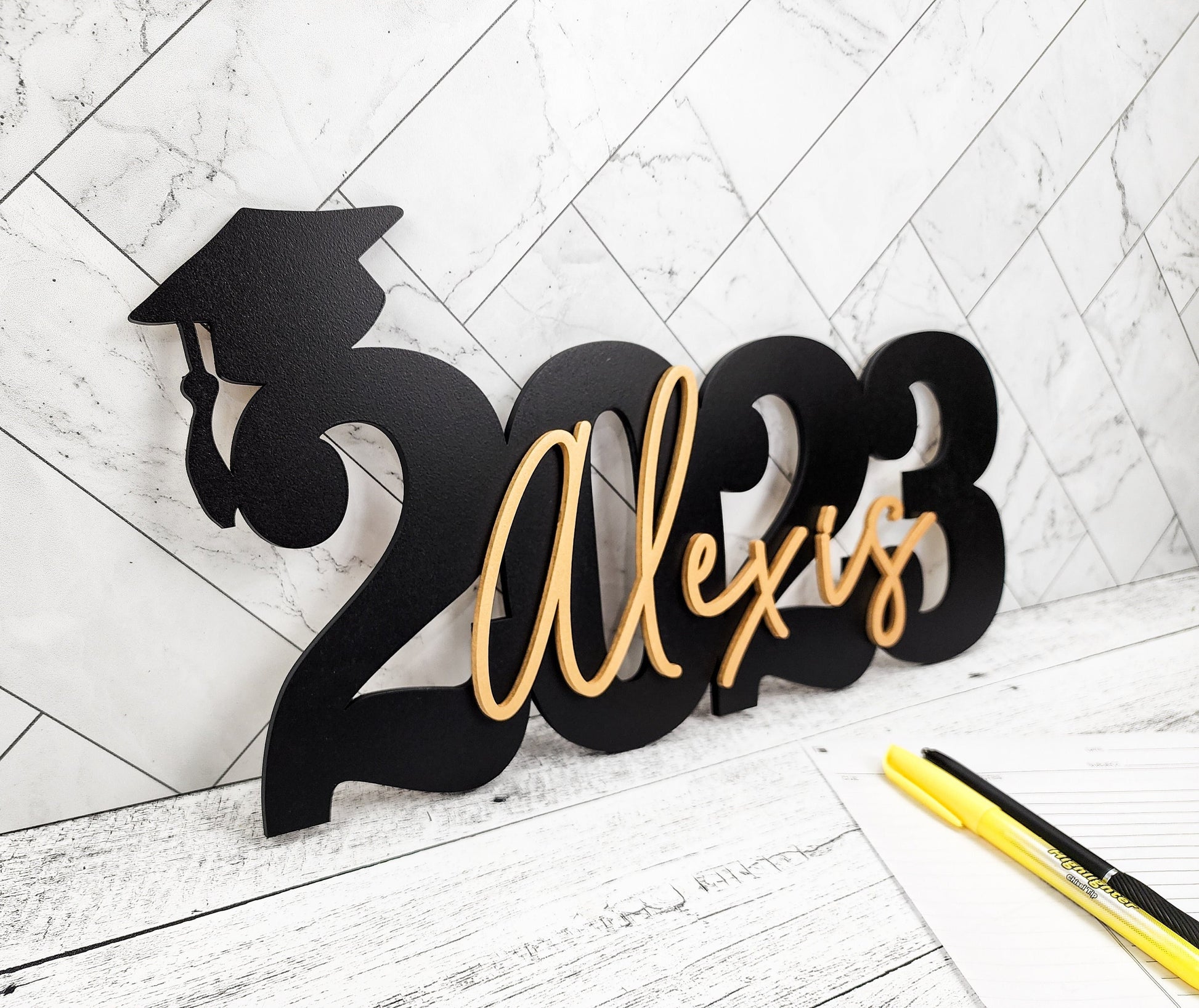 Custom Graduation Decor Name Sign, Custom Grad Sign, Class of 2024, Graduation Party Centerpiece, Senior Year Photo Prop for senior photos