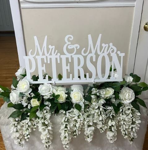 Custom Wedding Name Sign For Head Table, Mr & Mrs sign for sweetheart table