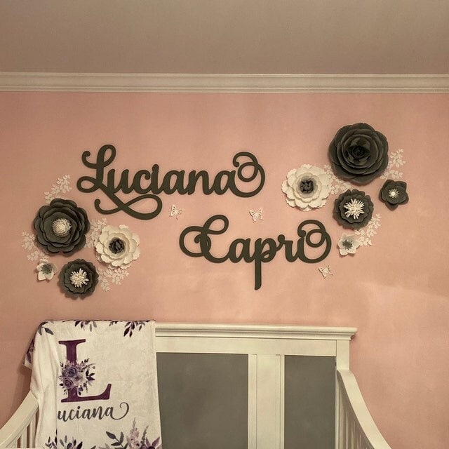 Custom Name Sign, First & Middle Name Sign, Backdrop Sign, Photo Prop Sign, Childrens Name Sign, Nursery Decor, Personalized Name Decor