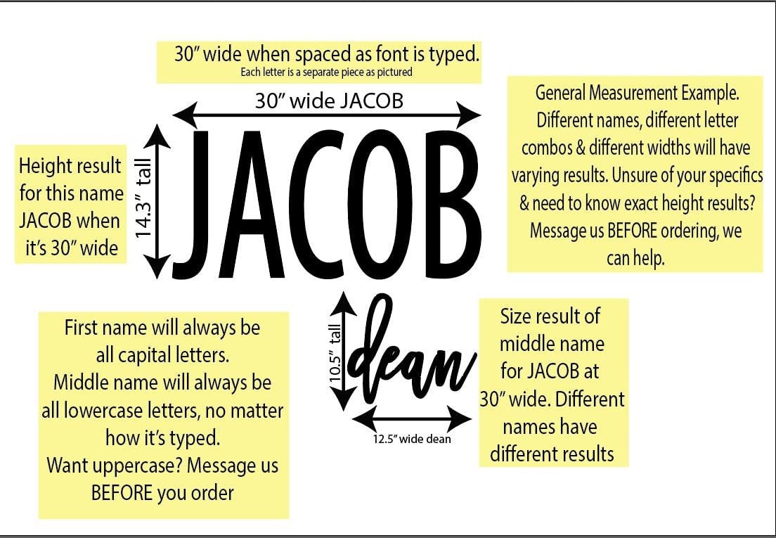 Custom Name Sign, First & Middle Name Nursery Decor - Baby Shower gift