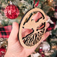 Yooper Roots Christmas Ornament, Wood Upper Peninsula of Michigan Wooden Ornament, Upper Michigan Round Xmas tree souvenir UP