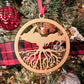 Yooper Roots Christmas Ornament, Wood Upper Peninsula of Michigan Wooden Ornament, Upper Michigan Round Xmas tree souvenir UP