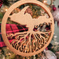 Yooper Roots Christmas Ornament, Wood Upper Peninsula of Michigan Wooden Ornament, Upper Michigan Round Xmas tree souvenir UP