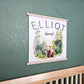 Custom Nursery Name Sign Banner, Woodland animals Decor, Personalized Hanging Wall Art Printed Canvas, Kid's Room Sign Decoration