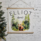 Custom Nursery Name Sign Banner, Woodland animals Decor, Personalized Hanging Wall Art Printed Canvas, Kid's Room Sign Decoration