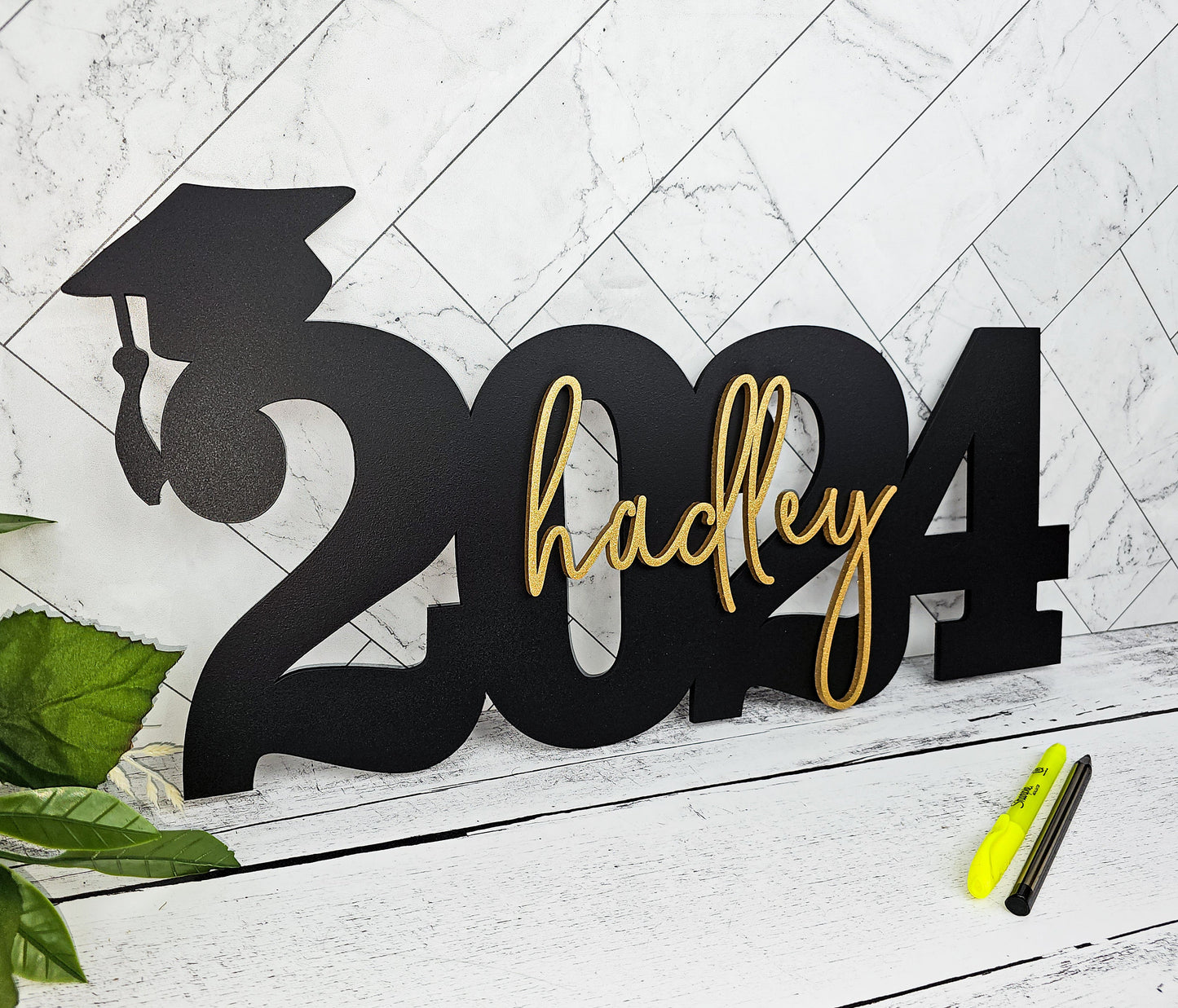 Custom Graduation Decor Name Sign, Custom Grad Sign, Class of 2024, Graduation Party Centerpiece, Senior Year Photo Prop for senior photos