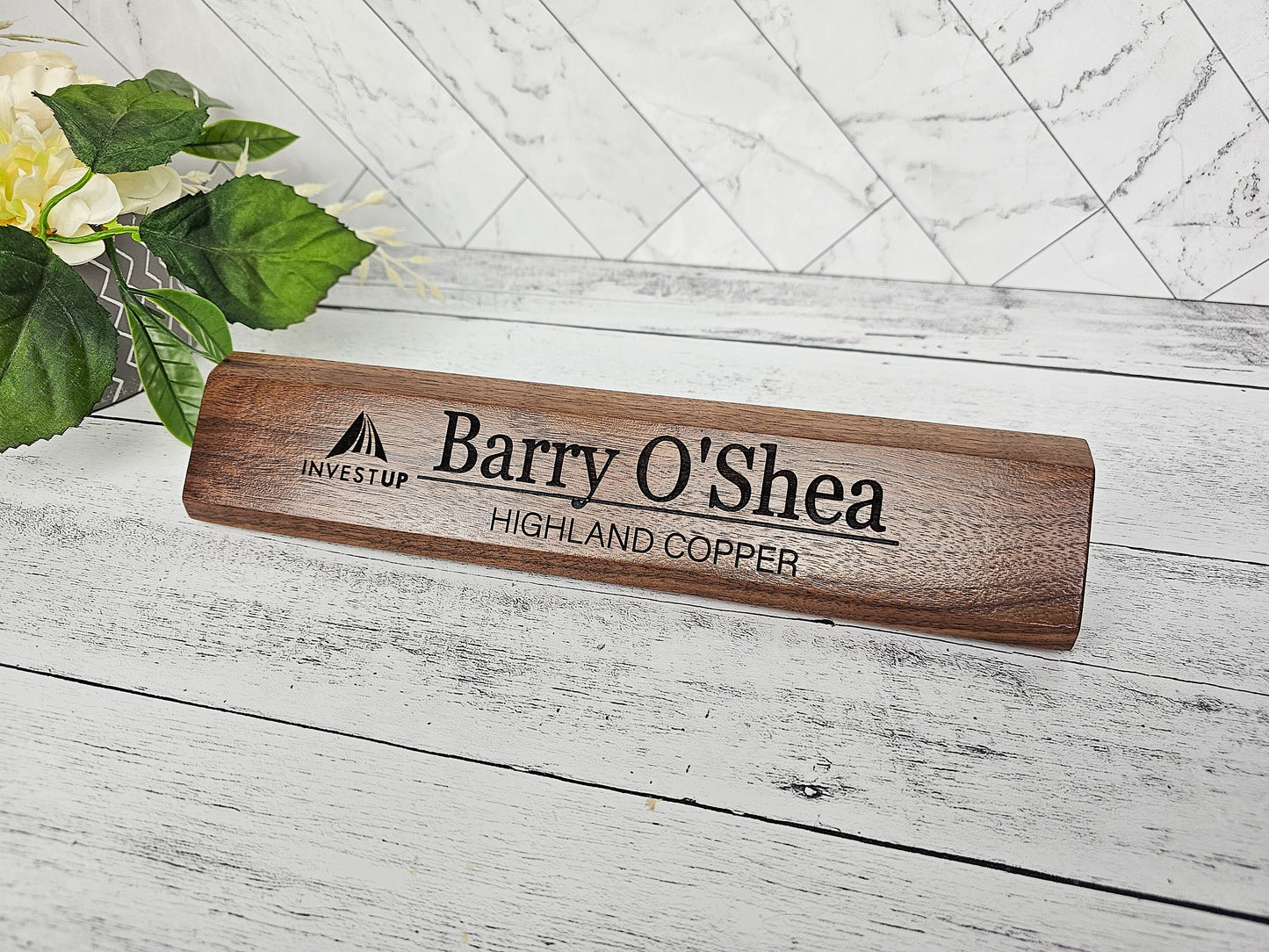 Personalized Desk Name Plate for Business Executive, Administrator, Teacher or Custom Company Office Gifts