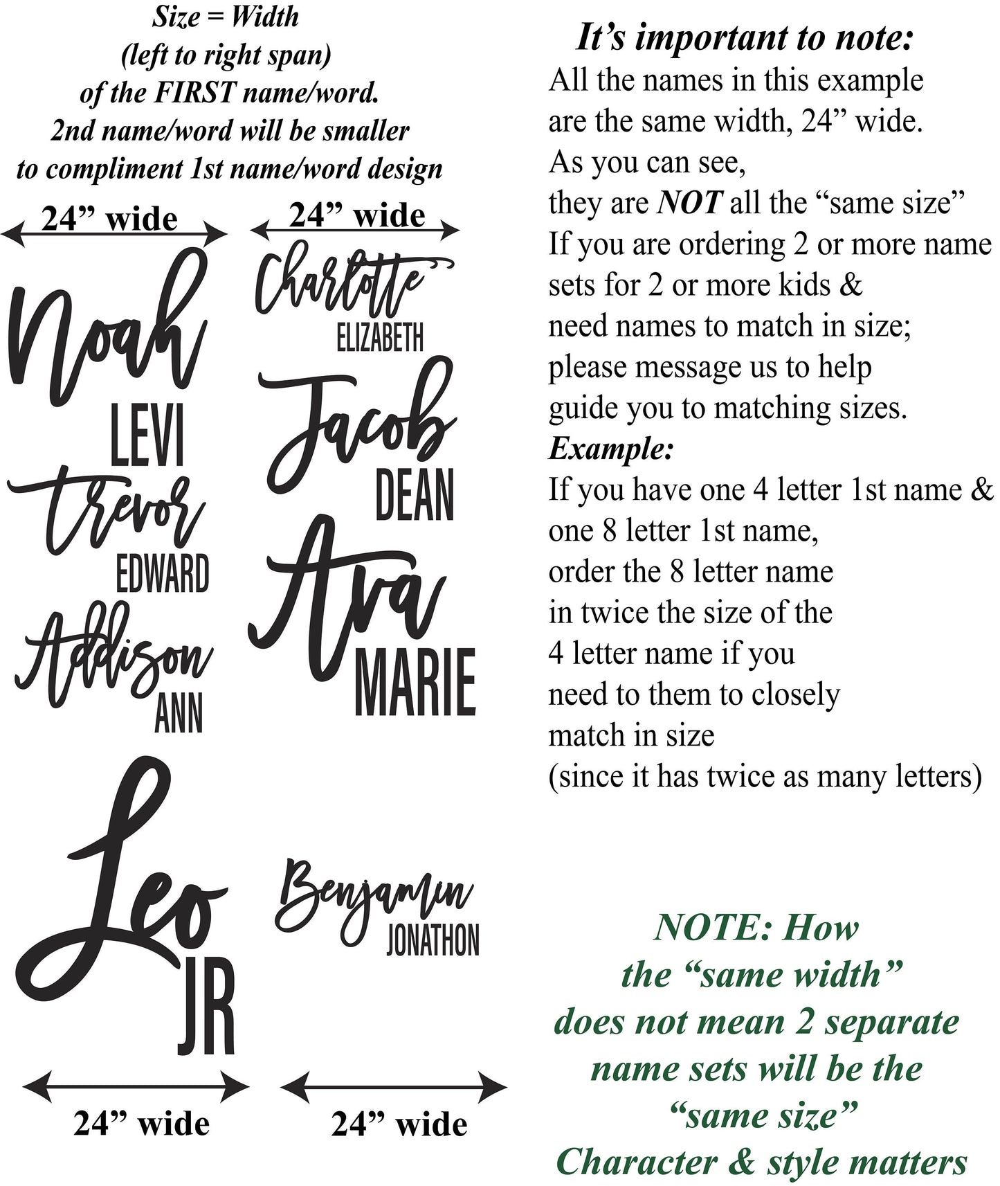 Custom Nursery Wood Name Sign Decor, Personalized with First & Middle Name or other two words