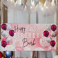 Custom Birthday Banner Personalized with Name, Pink Silver White Theme, Happy 60th Birthday Sign, Indoor Outdoor, Milestone For her