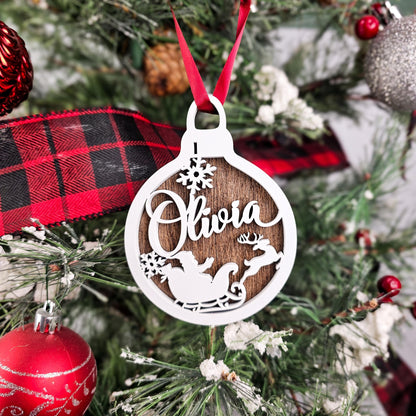 custom christmas tree ornament personalized with kids name, or use as stocking name tag