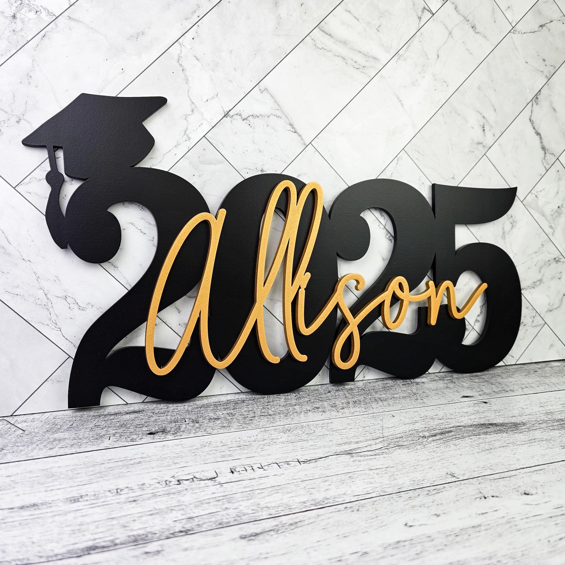 custom graduation party decor with name, grad party table sign personalized with name & year