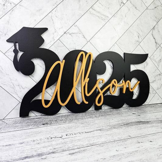 custom graduation party decor with name, grad party table sign personalized with name & year