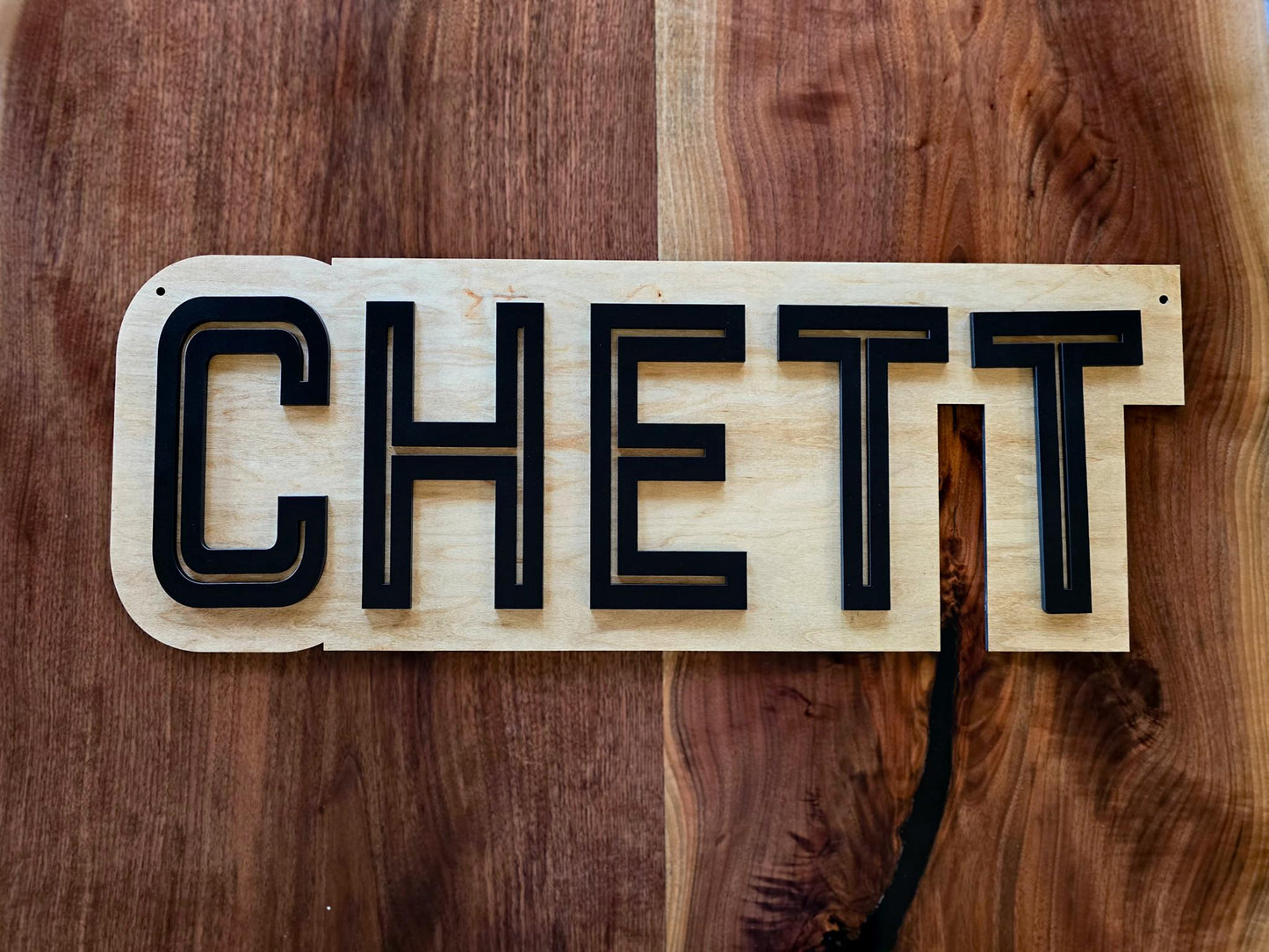 Custom Wooden Name Sign, Modern, Personalized Nursery 3D Layered Wood Name Cut Out, Decor, Baby Room Wall Art Decorations
