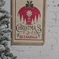Christmas Blessings Decor Wooden Sign, Framed, Tree Bulb Decoration, Holiday Season, Xmas Bow, Farmhouse Boho Natural Style