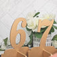 Table Numbers for Wedding Reception Decorations, Gold or natural Wooden Stand Alone Table Numbers with Base, Wood Freestanding Number Cutout
