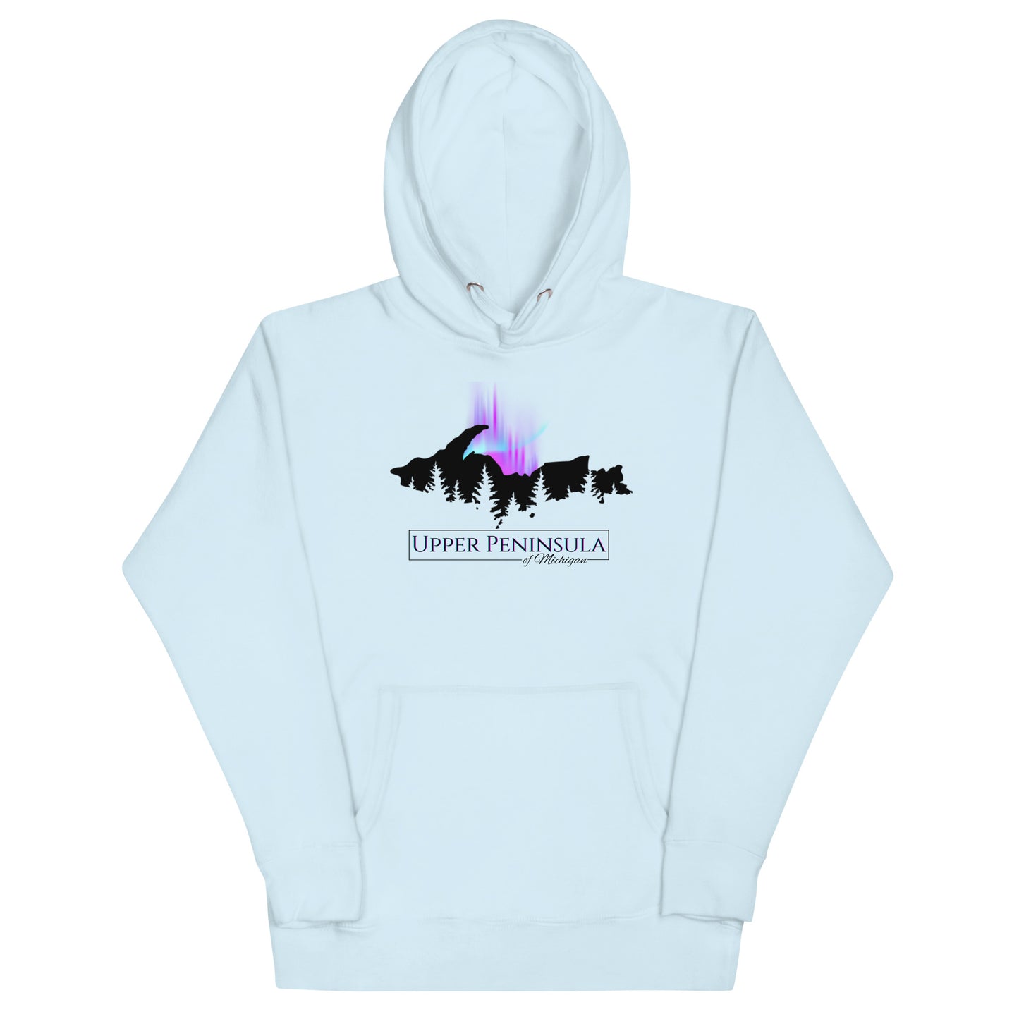 Upper Peninsula of Michigan Sweatshirt featuring Pine Trees & Northern Lights Unisex Hoodie