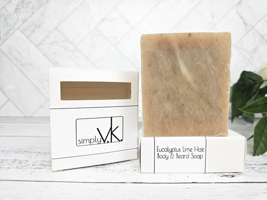 Eucalyptus Lime Hair, Body and Beard, Cold Process, Natural  Handmade Soap