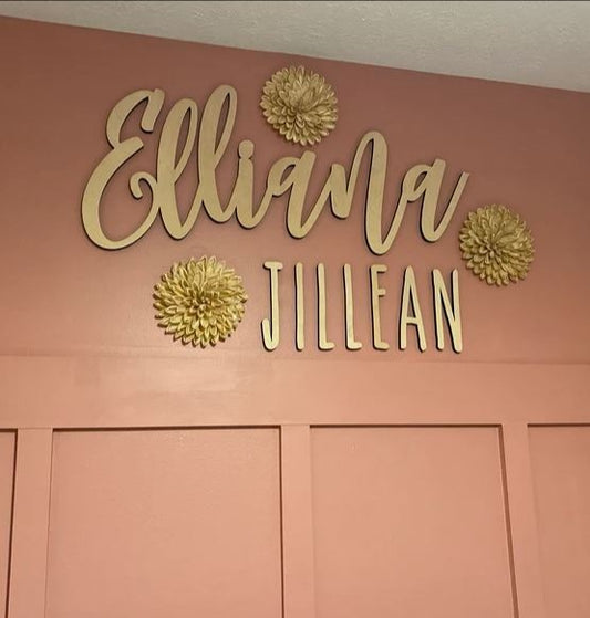 Custom Nursery Name Sign, Wooden Name Sign personalized with first & middle names