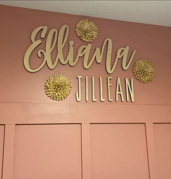 Custom Nursery Name Sign, Wooden Name Sign personalized with first & middle names