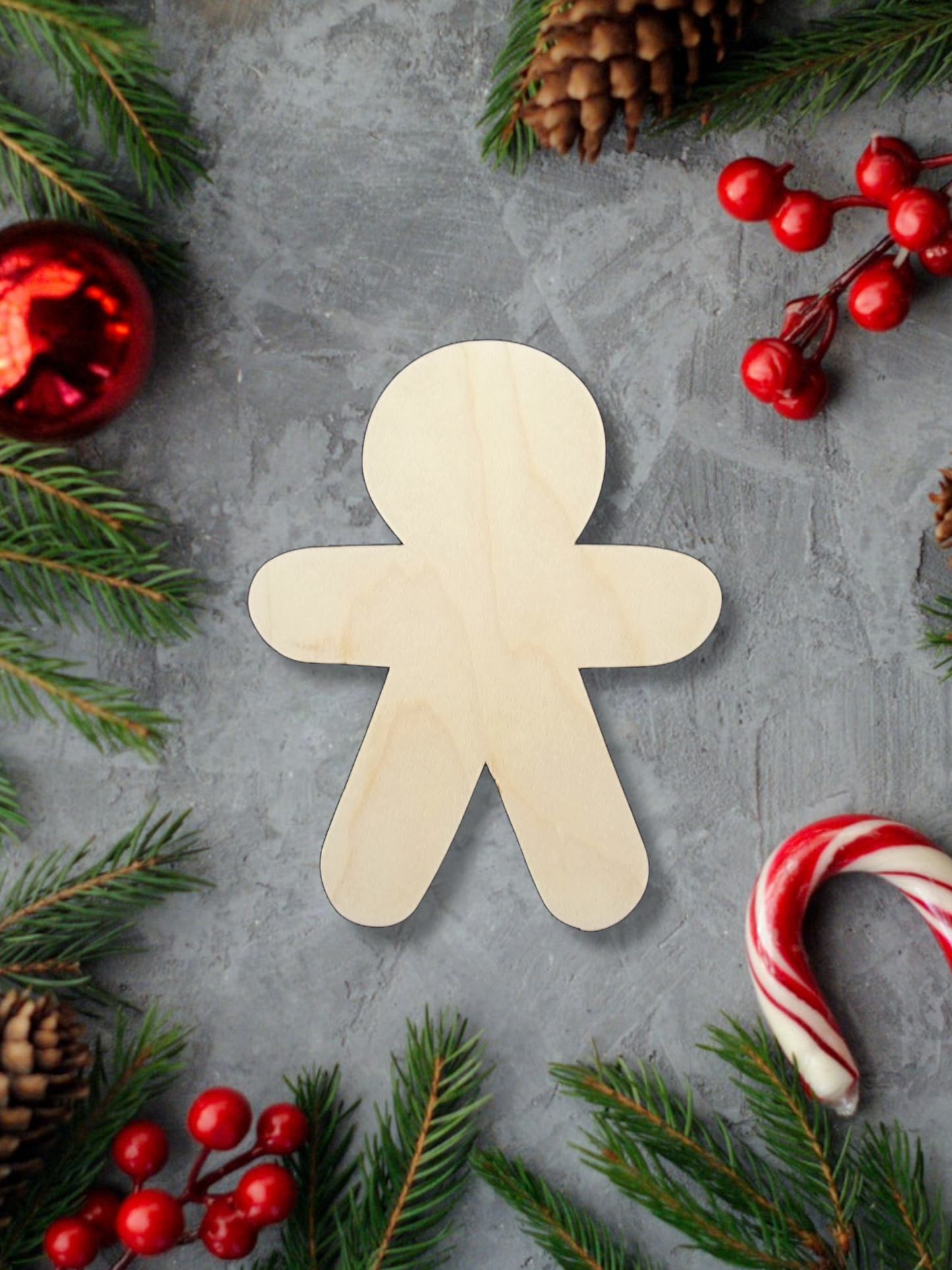 Gingerbread man Wood Cut Out shape, Wooden Gingerbread man - Unfinished, DIY Wood Blank, Christmas wood blank, Wood Crafts, Holiday Ornaments