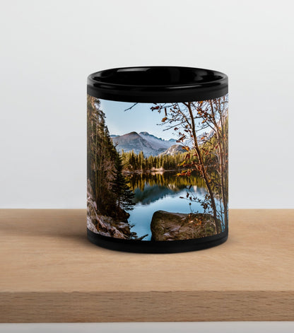 Bear Lake in Rocky Mountain National Park in Colorado  - Black Glossy  Coffee Mug Souvenir