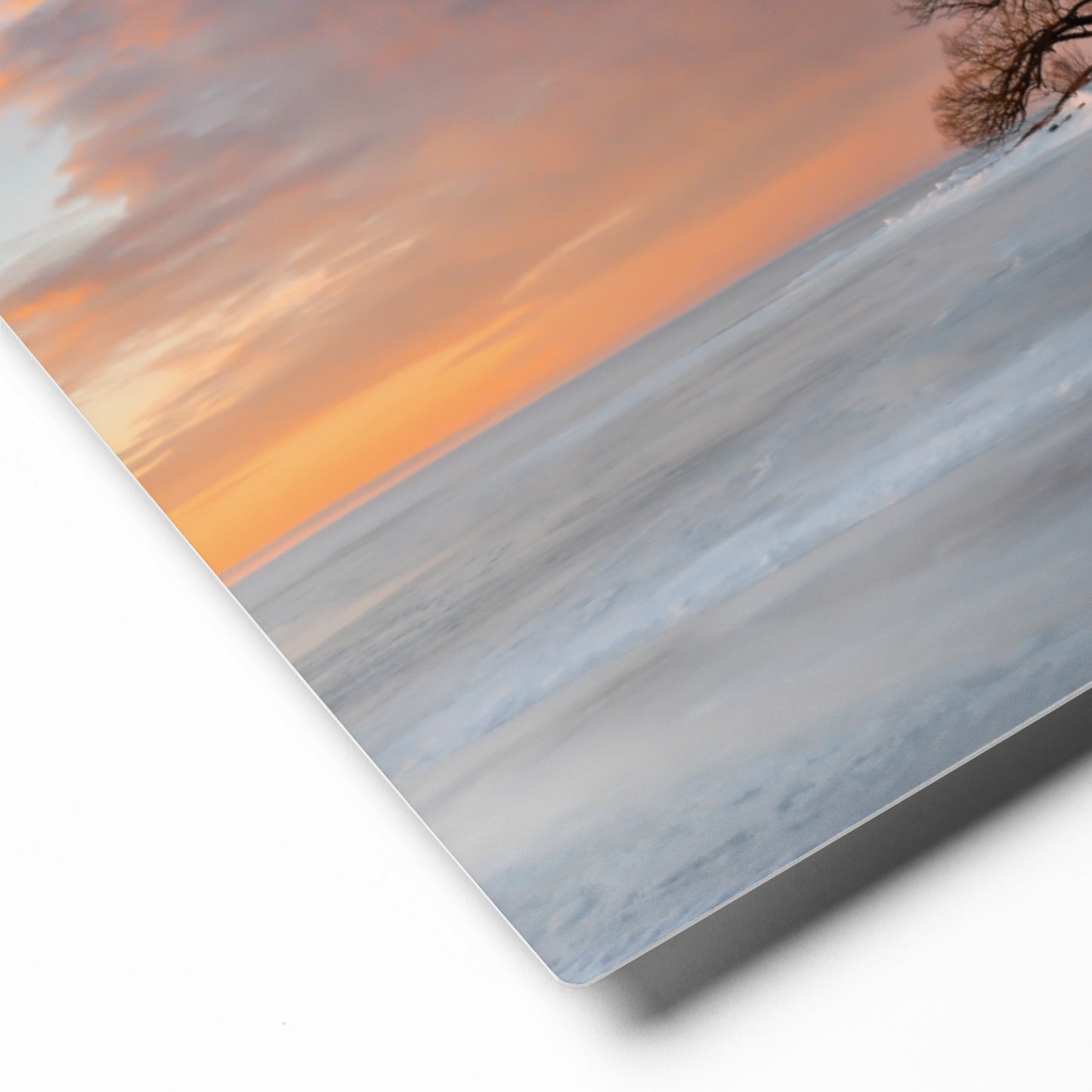 Metal prints - Escanaba Michigan Winter sunrise over Lake Michigan, Sand Point, Water Plant Road, Ludington Park view