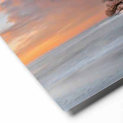Metal prints - Escanaba Michigan Winter sunrise over Lake Michigan, Sand Point, Water Plant Road, Ludington Park view
