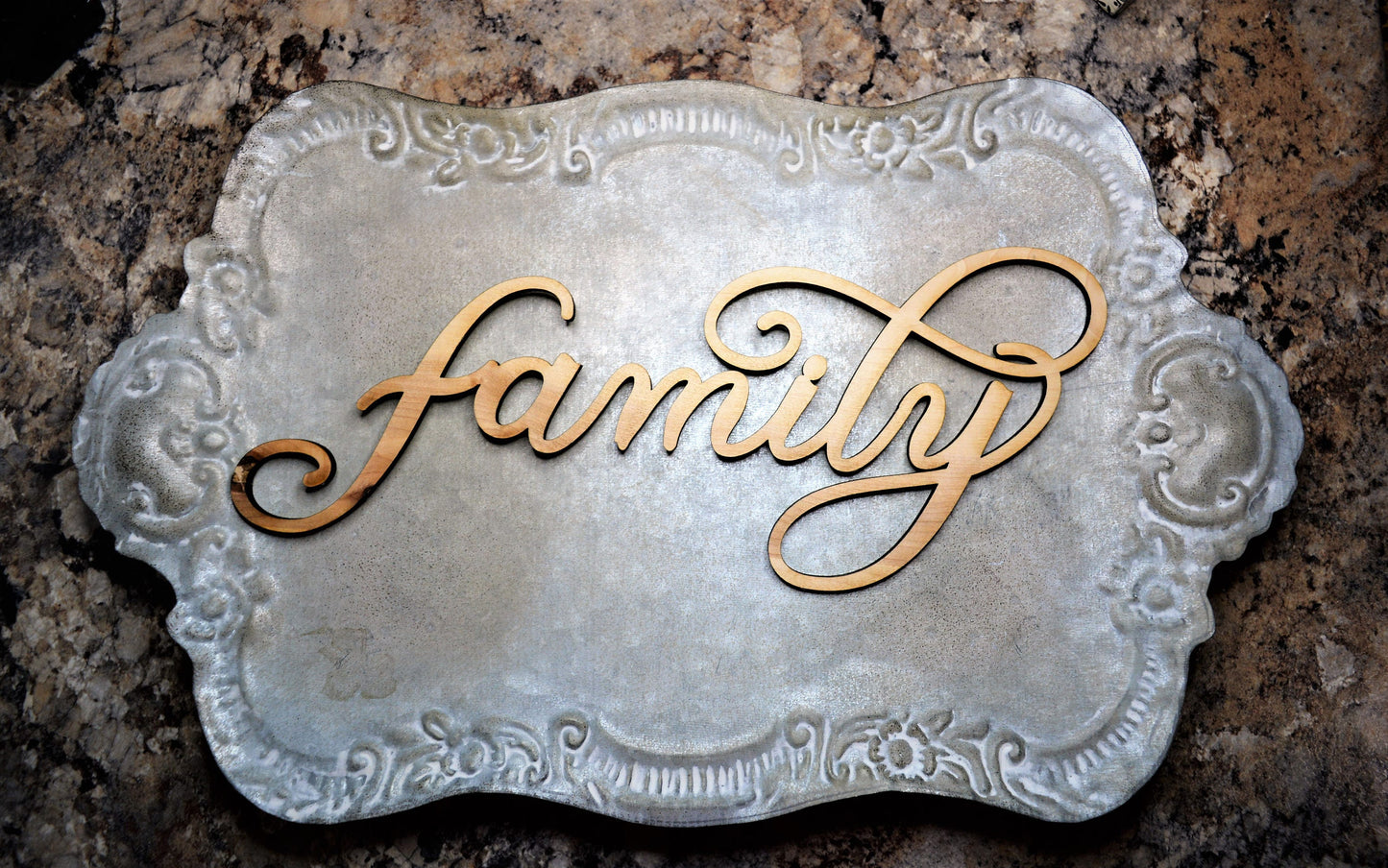 Laser cut family wood sign. Script Family Sign. Family wood cut out. Rustic Wood Sign. Wood Family Word Sign. Wood Letters Sign. wall sign